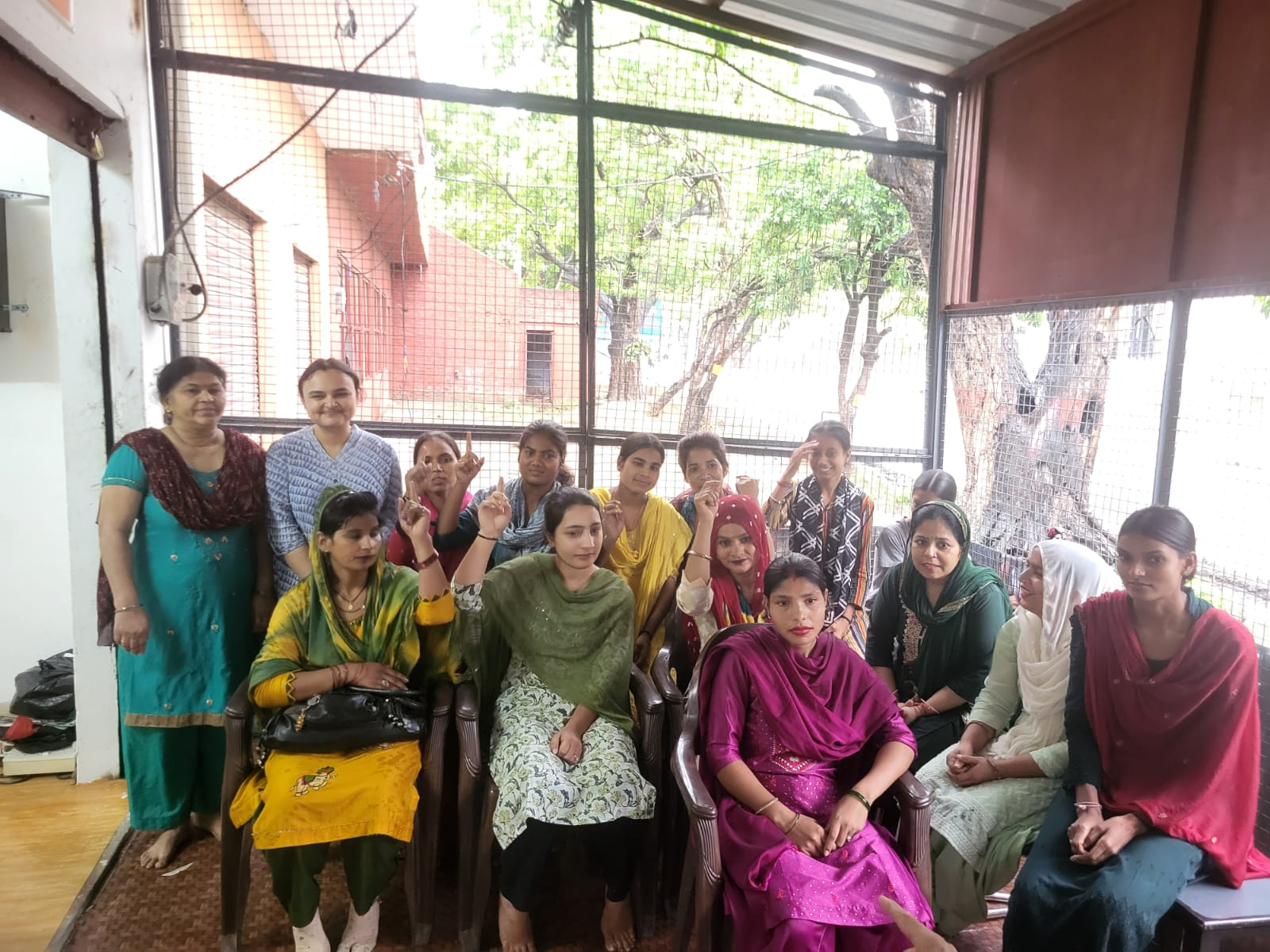 NGO founder with students